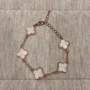 Dainty Floral Pink and Gold Bracelet